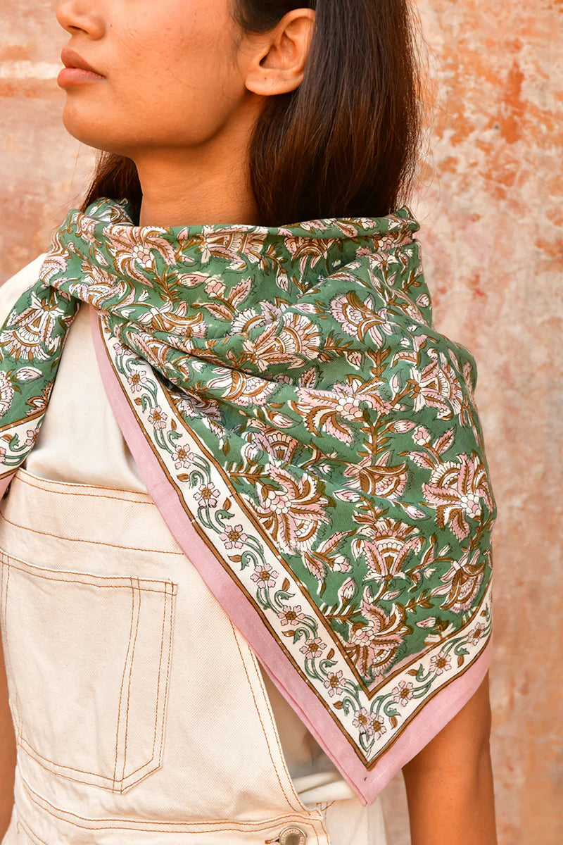 Grand foulard TOTILA Vert - Byzantine
