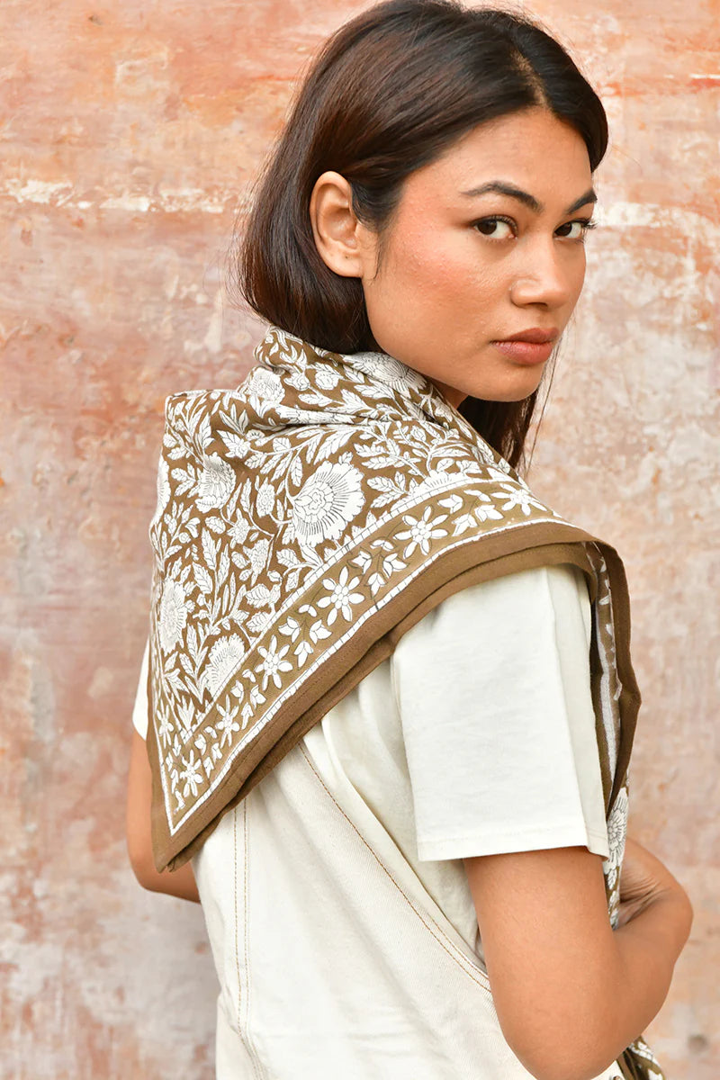 Foulard ANTIOCHE Kaki - Byzantine - Margothe