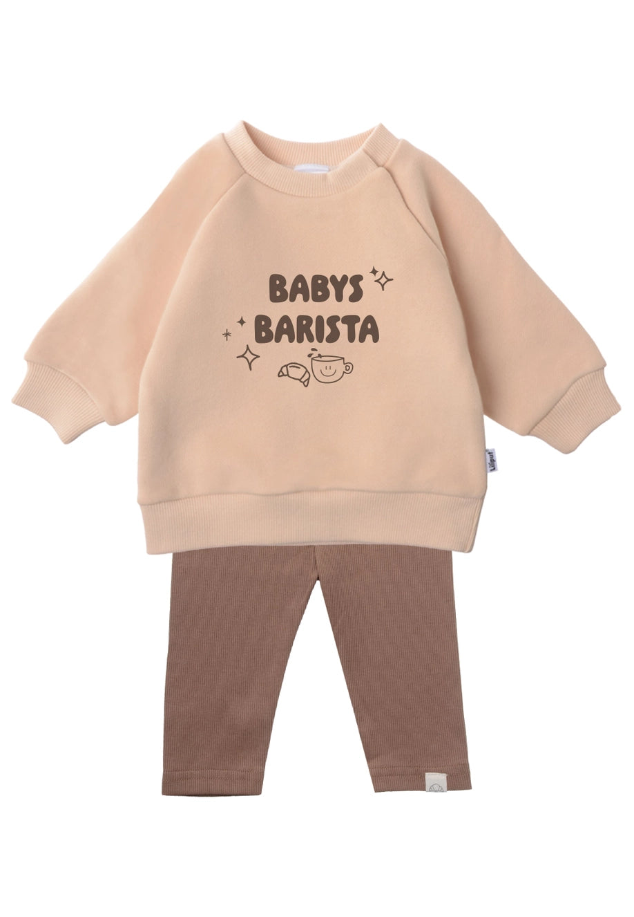 Ensemble avec sweat-shirt et leggings "Baby Barista"