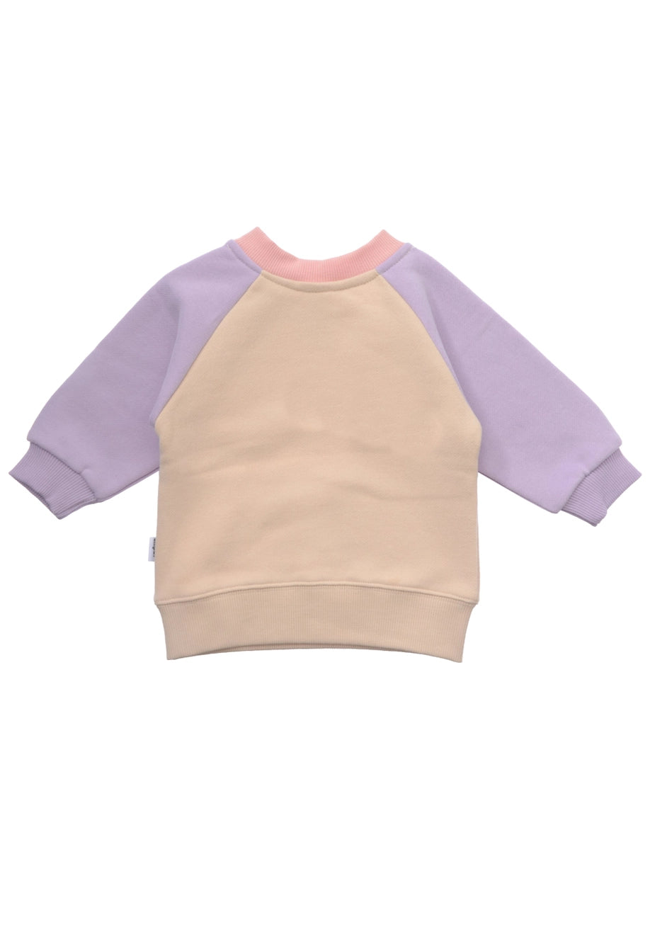 Sweat 6AM Club lilas et beige