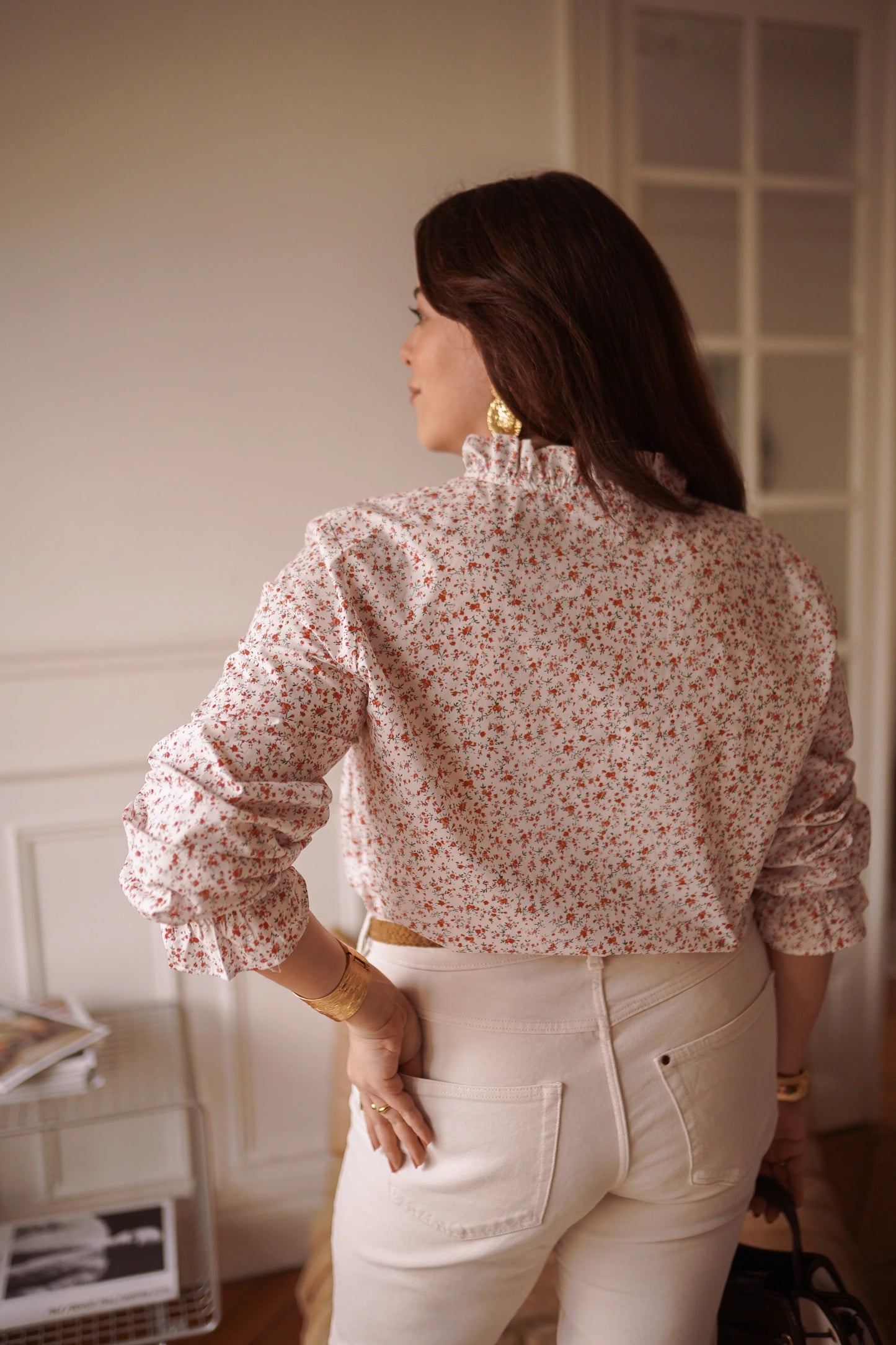 Chemise Oriane fleurie rose - Curvy