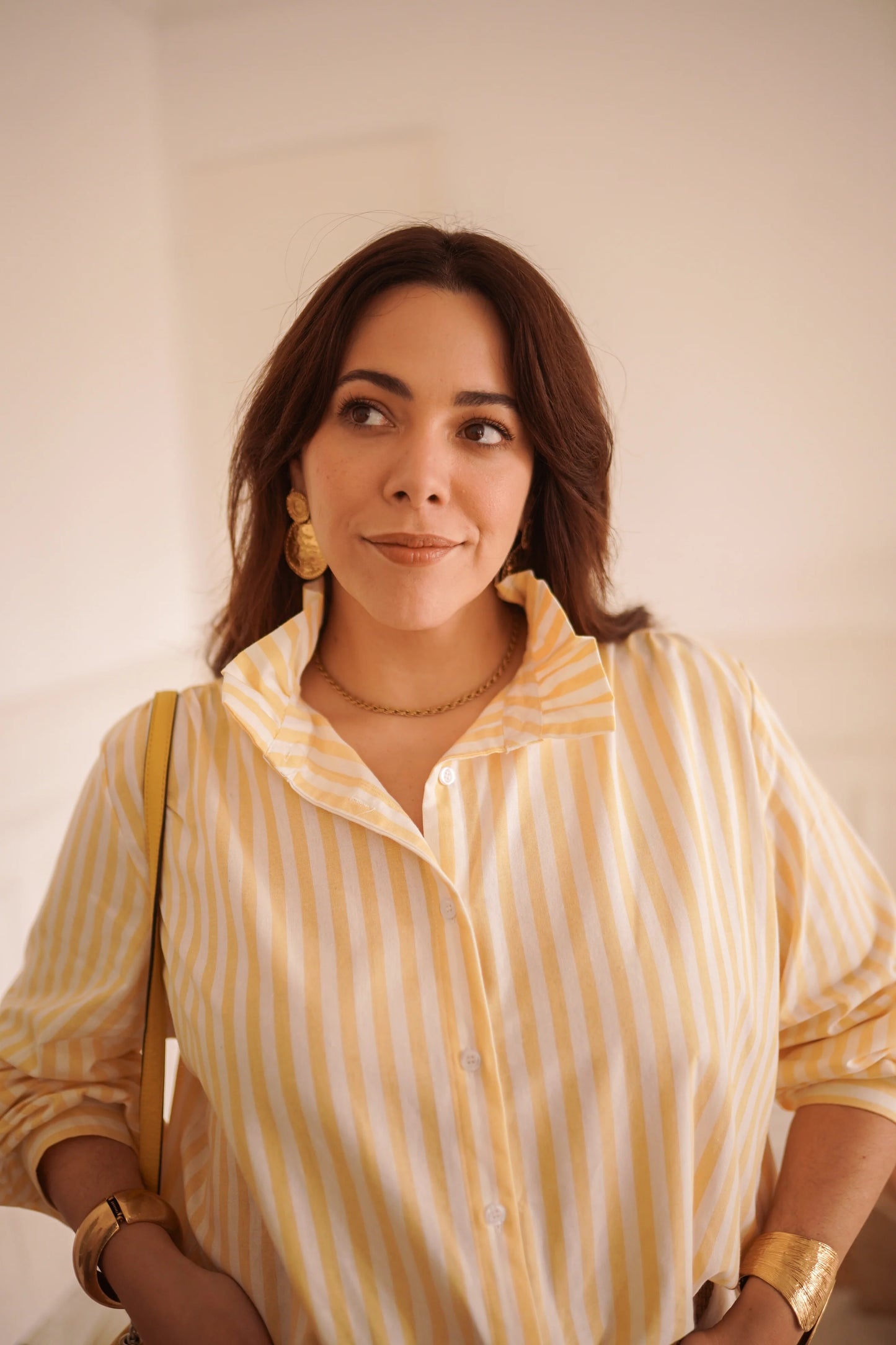 Chemise Romane rayée jaune - Curvy