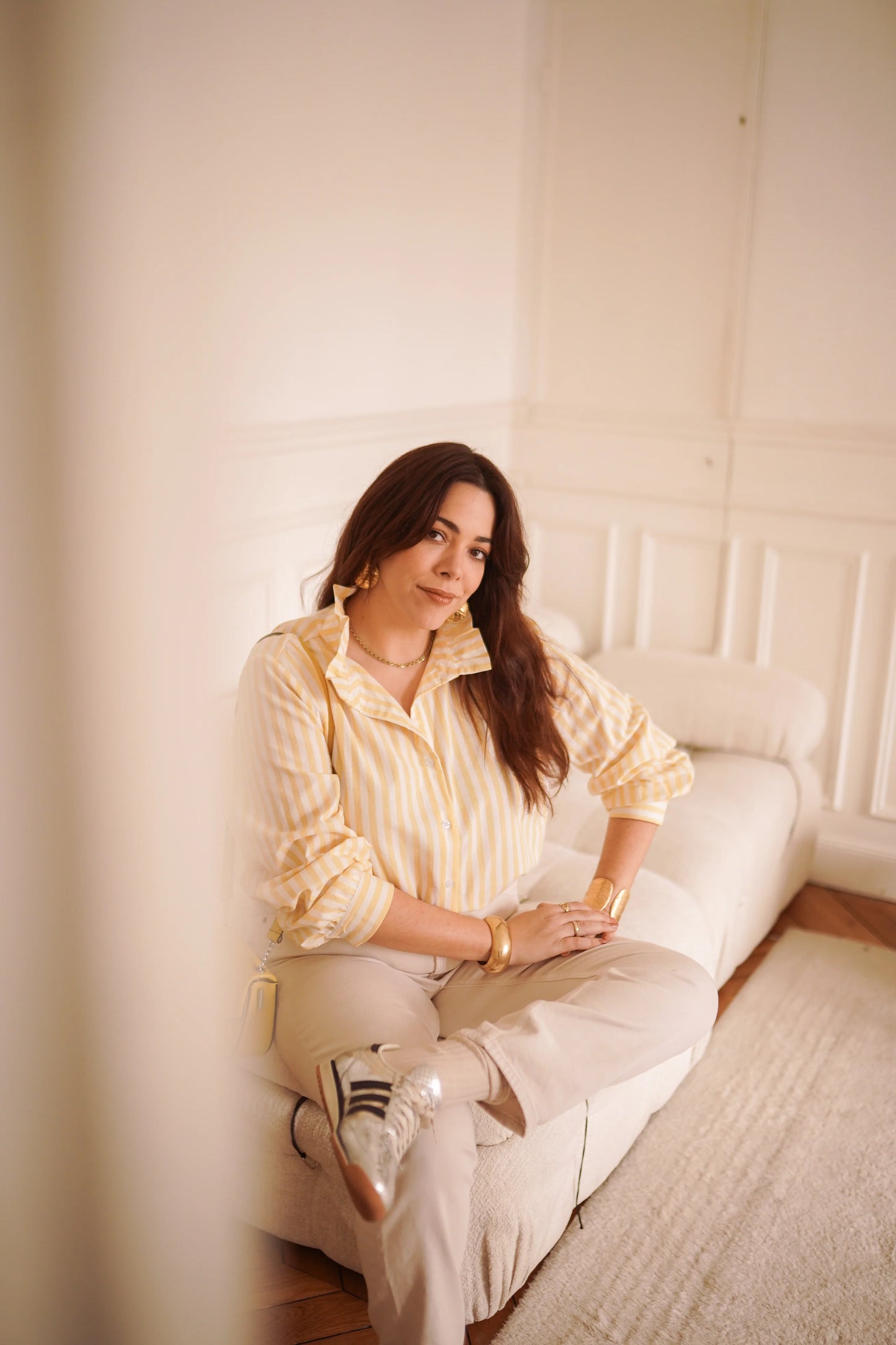 Chemise Romane rayée jaune - Curvy