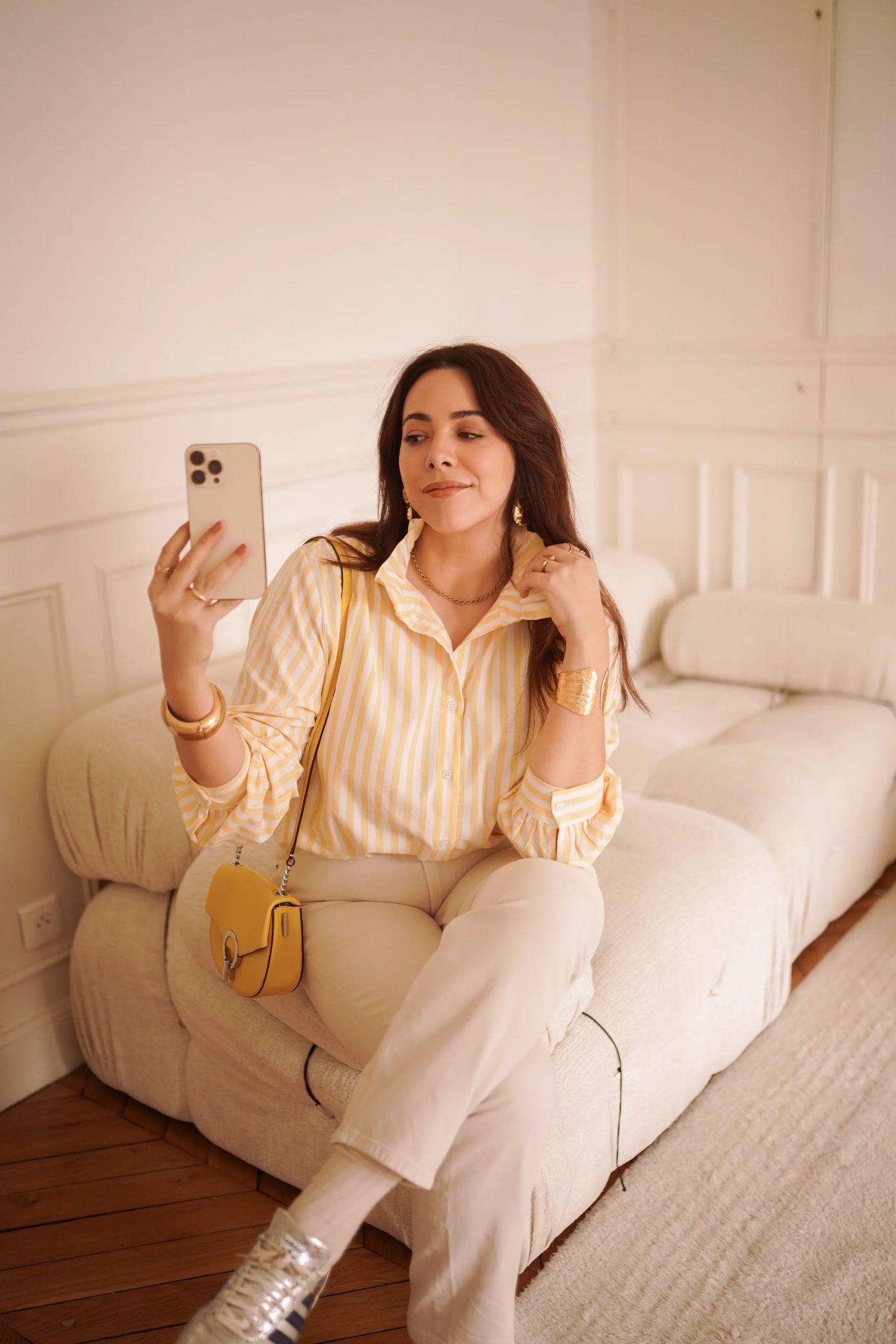 Chemise Romane rayée jaune - Curvy