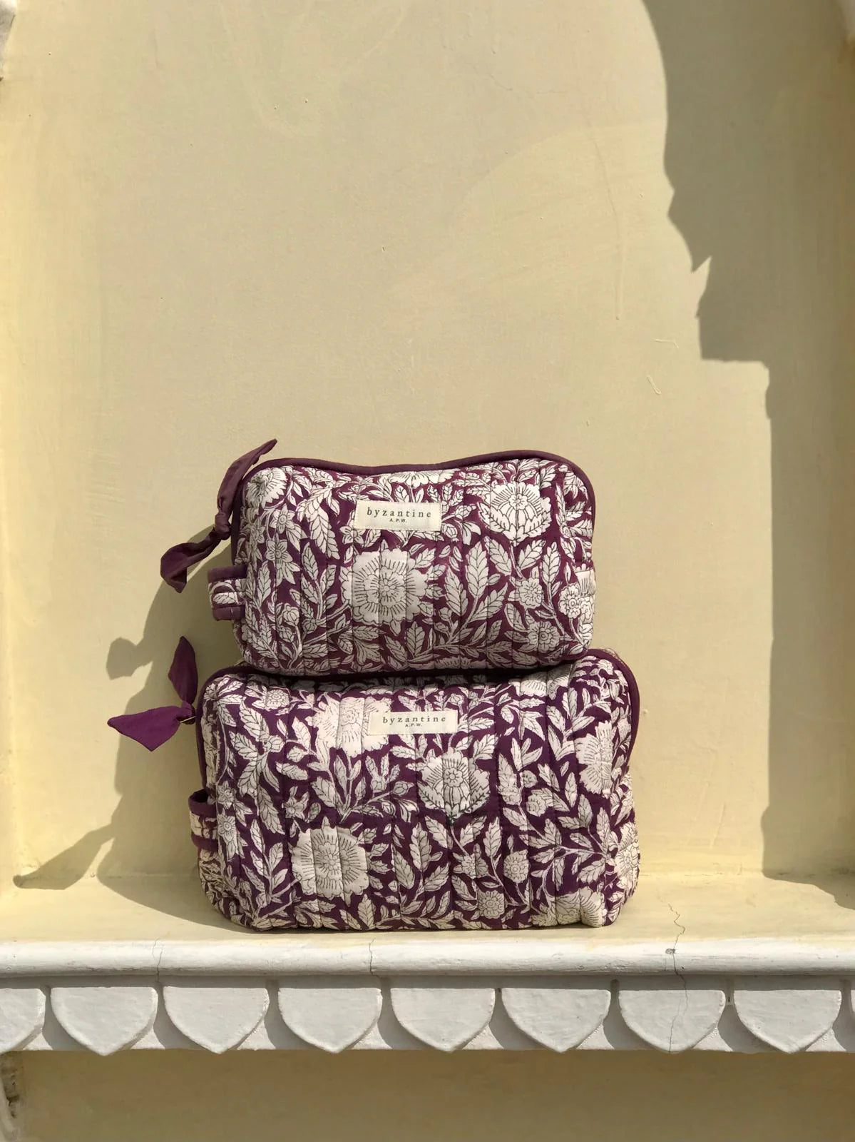 Petite trousse de toilette Antioche Prune - Byzantine - Margothe