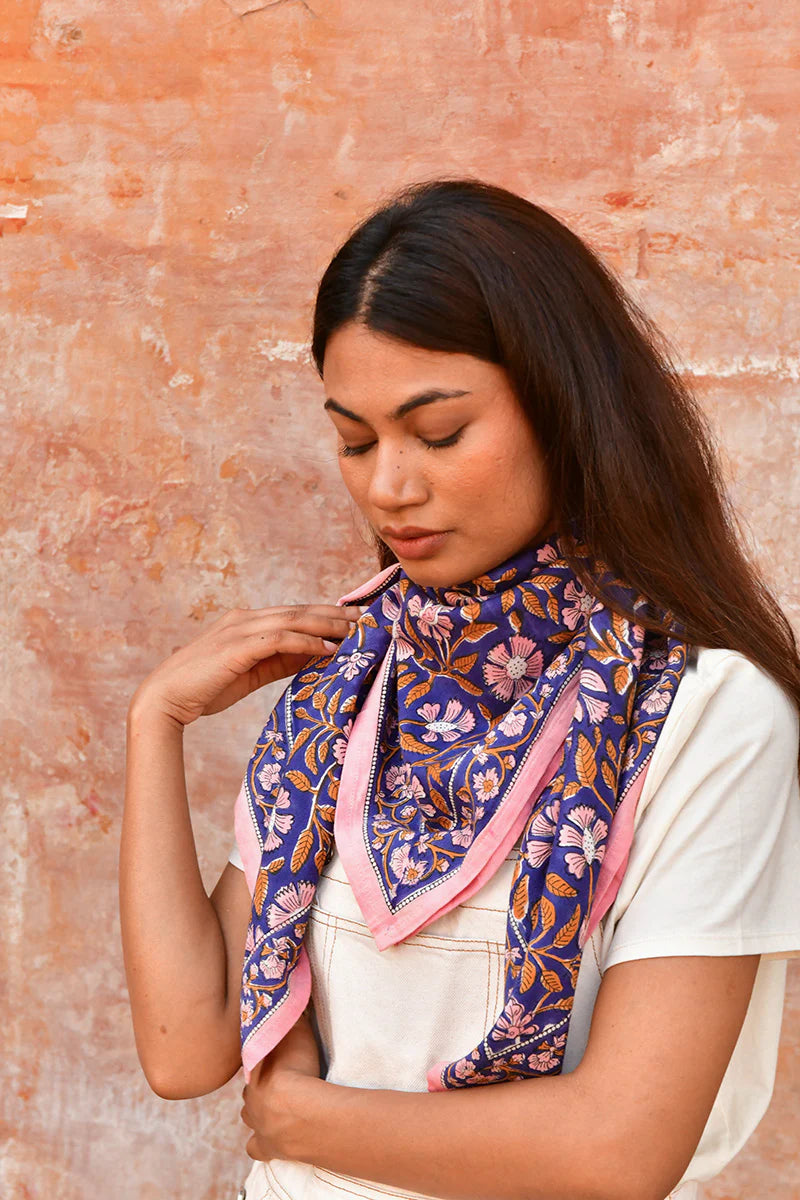 Grand foulard N°115 Cobalt - Byzantine - Margothe