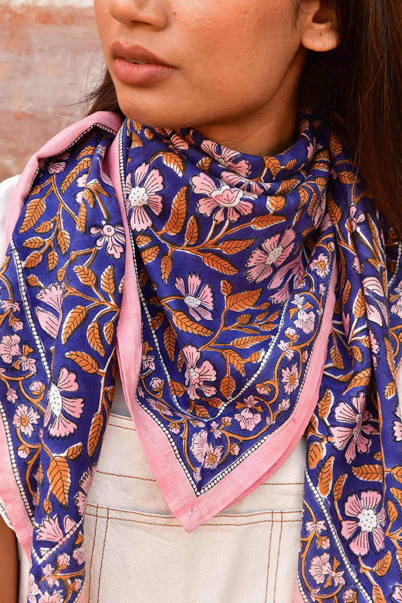 Grand foulard N°115 Cobalt - Byzantine - Margothe