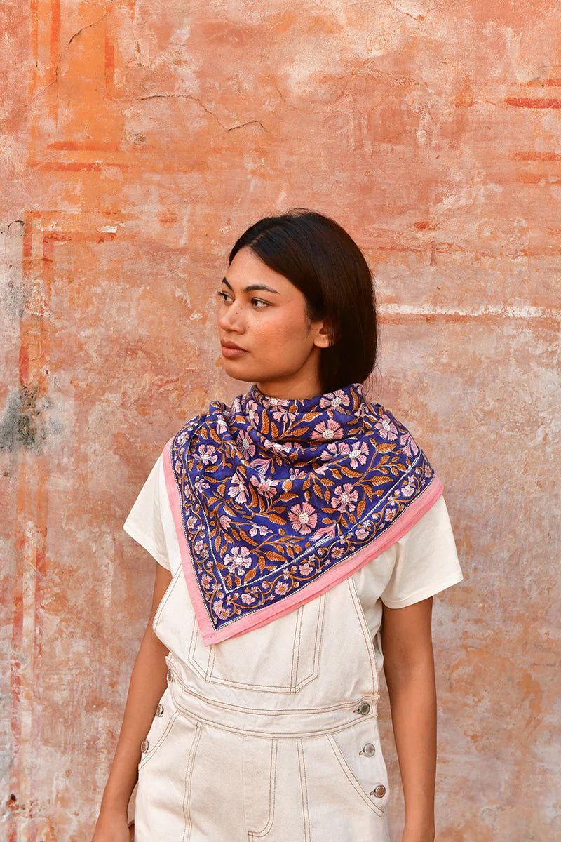 Grand foulard N°115 Cobalt - Byzantine - Margothe