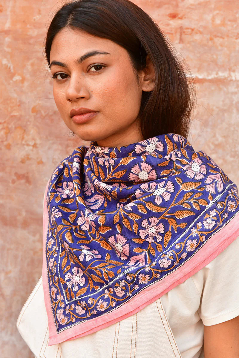 Grand foulard N°115 Cobalt - Byzantine - Margothe