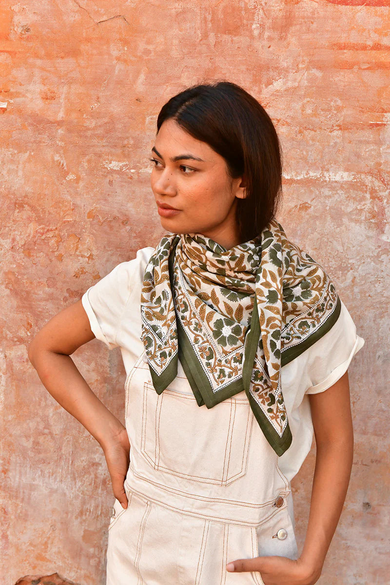 Grand foulard N°115 Vert - Byzantine - Margothe
