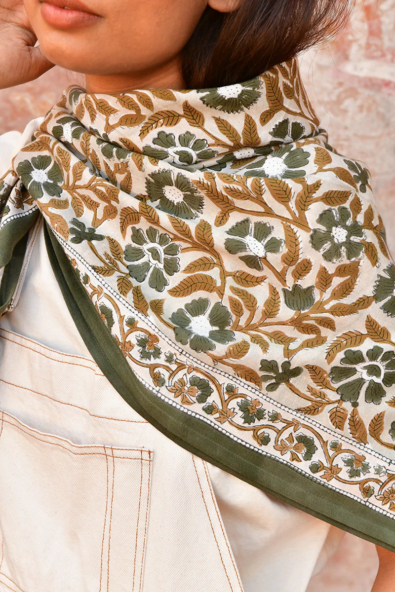 Grand foulard N°115 Vert - Byzantine - Margothe