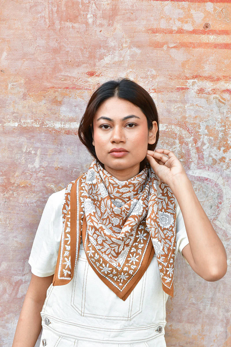 Grand foulard ANTIOCHE Havane - Byzantine - Margothe
