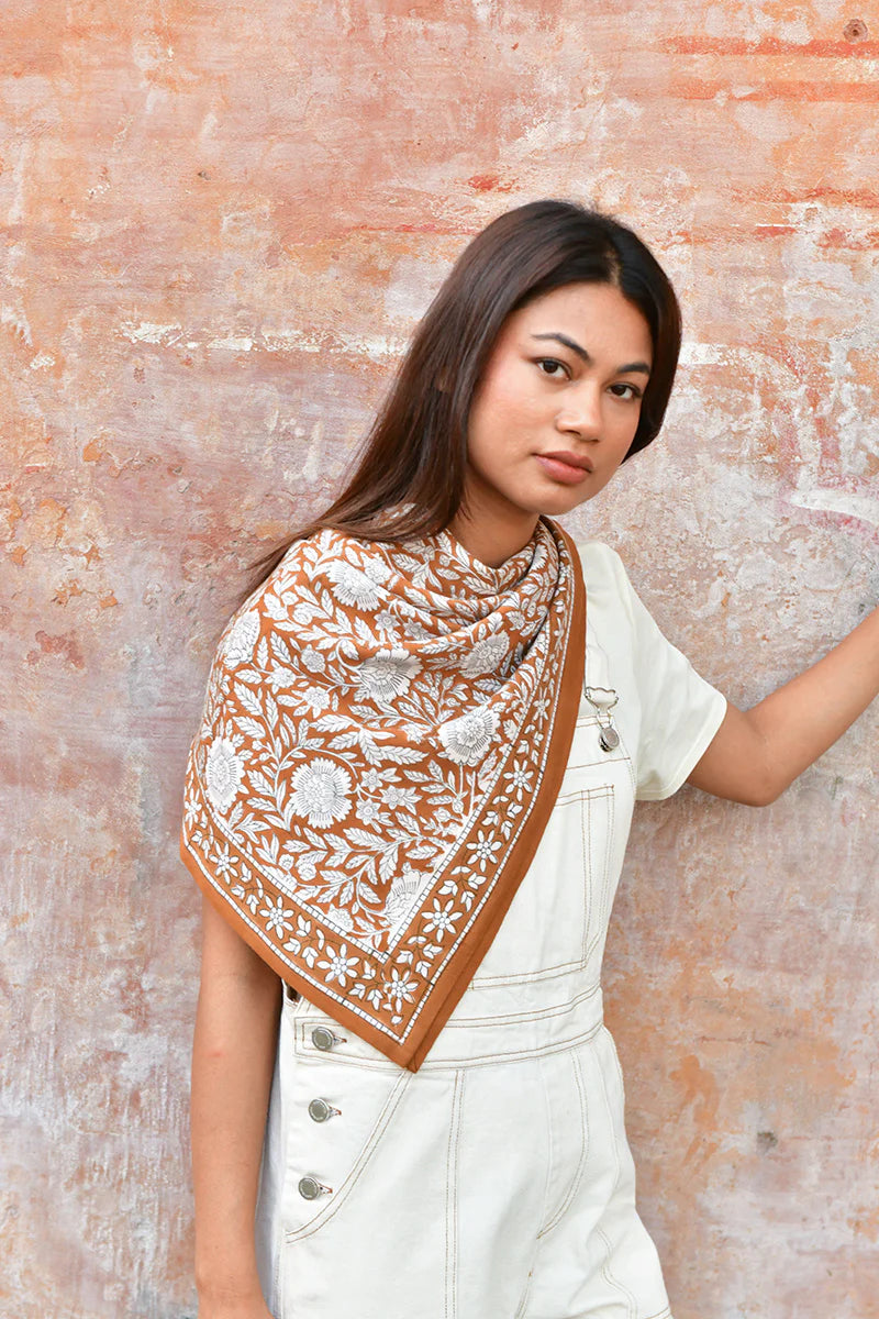 Grand foulard ANTIOCHE Havane - Byzantine - Margothe