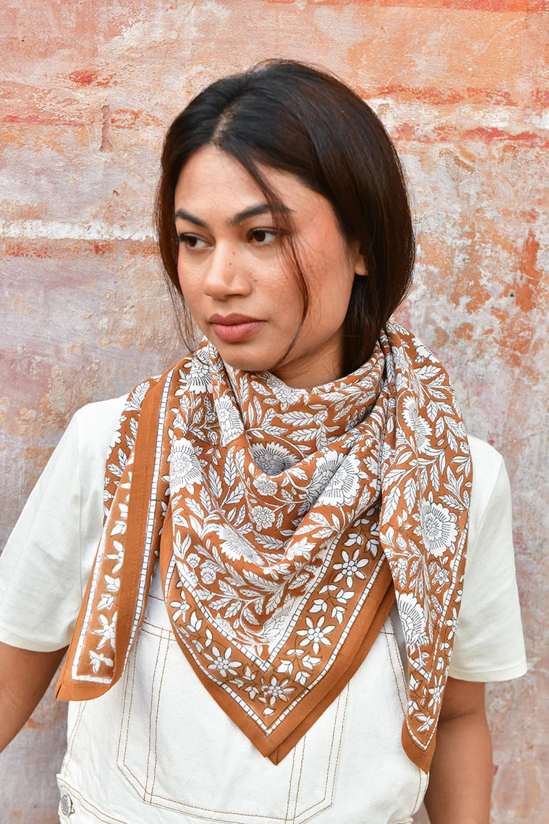 Grand foulard ANTIOCHE Havane - Byzantine - Margothe