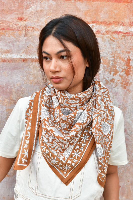 Grand foulard ANTIOCHE Havane - Byzantine - Margothe