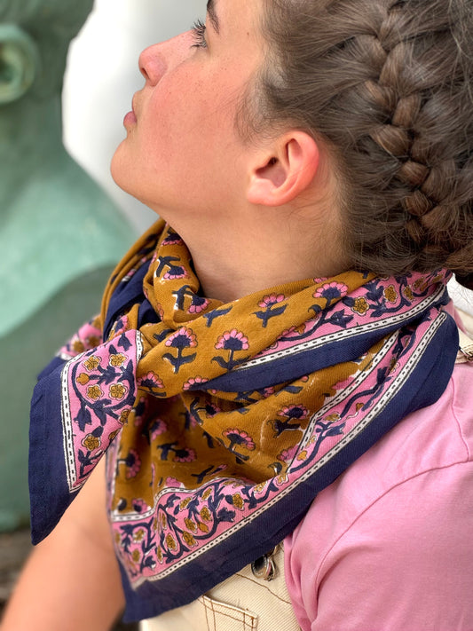 Grand foulard SÉLÉNÉ Fauve