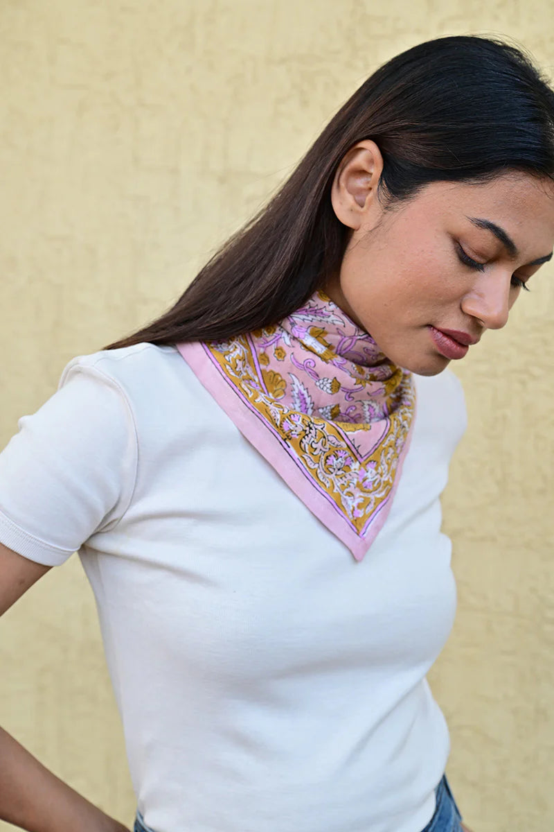 Petit foulard N°112 Rose - Byzantine - Margothe