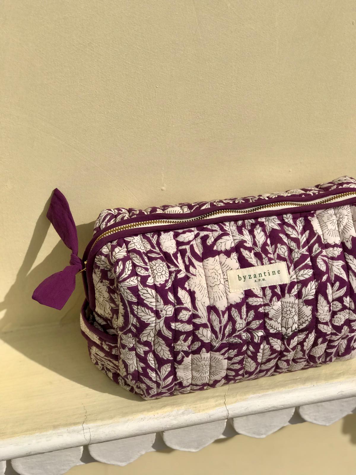 Petite trousse de toilette Antioche Prune - Byzantine - Margothe