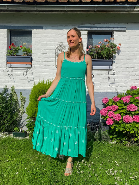 Robe longue Isabella verte - Margothe